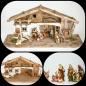 Preview: Weihnachtskrippe (W11) Krippenstall groß + Figuren