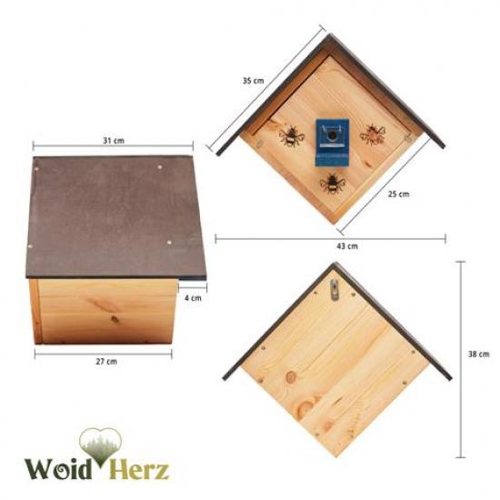 Preview: Woid Herz Hummelhaus (H5) 2 mal mit Leinöl imprägniert