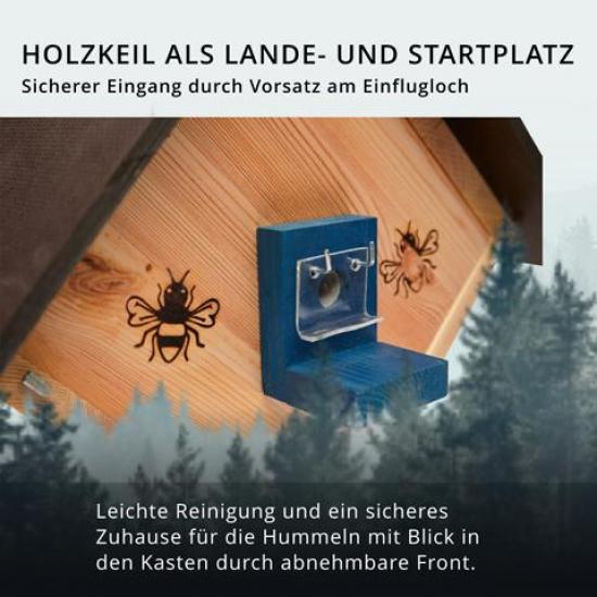 Preview: Woid Herz Hummelhaus (H5) 2 mal mit Leinöl imprägniert