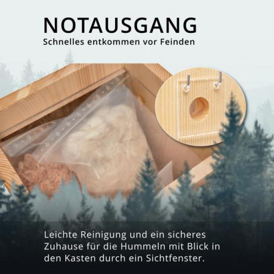 Preview: Woid Herz Hummelhaus mit Notausgang (H9) Natur