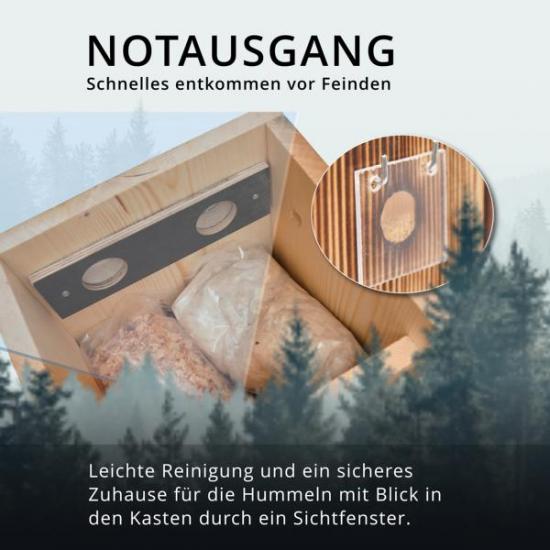 Preview: Woid Herz Hummelhaus mit Notausgang (H8) gebrannt