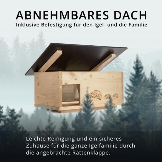 Preview: Woid Herz XXXL Igelhaus (IG1) 2 mal lasiert