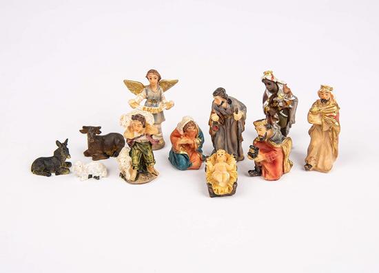 Preview: Weihnachtskrippe (W20) Krippenstall Tischkrippe + Figuren