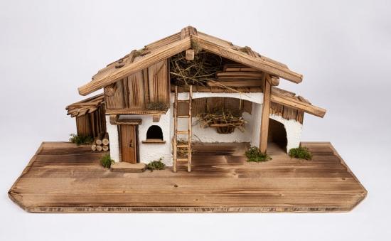 Nativity Scene (W18) Nativity Stable (Large) made of wood by a carpenter – finest workmanship