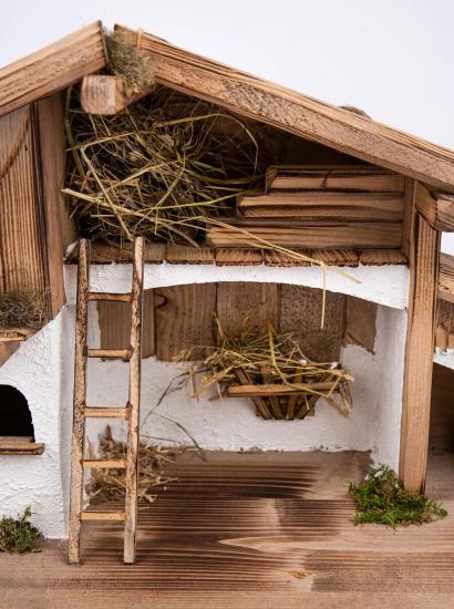 Preview: Nativity Scene (W18) Nativity Stable (Large) made of wood by a carpenter – finest workmanship