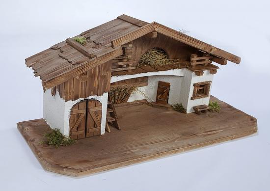 Preview: Weihnachtskrippe (W10) Krippenstall groß