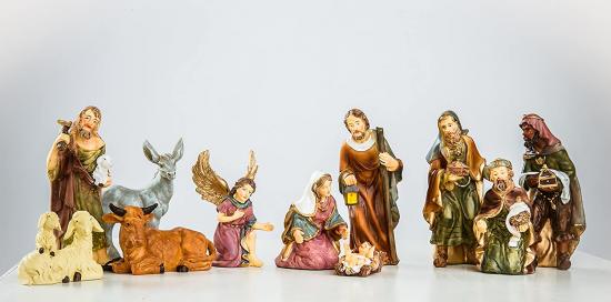 Preview: Weihnachtskrippe (W10) Krippenstall groß + Figuren