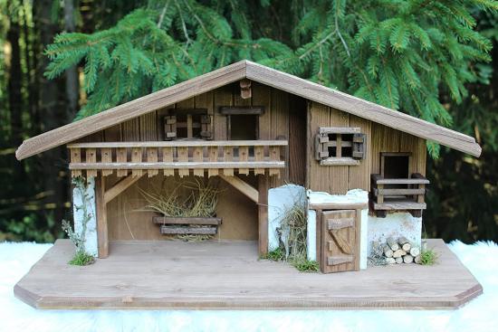 Nativity Scene (W26) Nativity Stable (Large) made of wood by a carpenter – finest workmanship