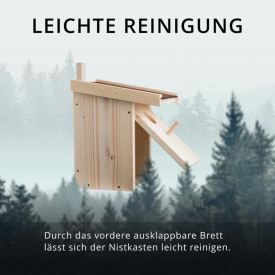 Preview: Woid Herz Nistkasten mit Bitumendach Vogelhaus (N5)