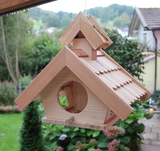 Preview: Vogelhäuschen (Lärchenholzschindeln) - natur -