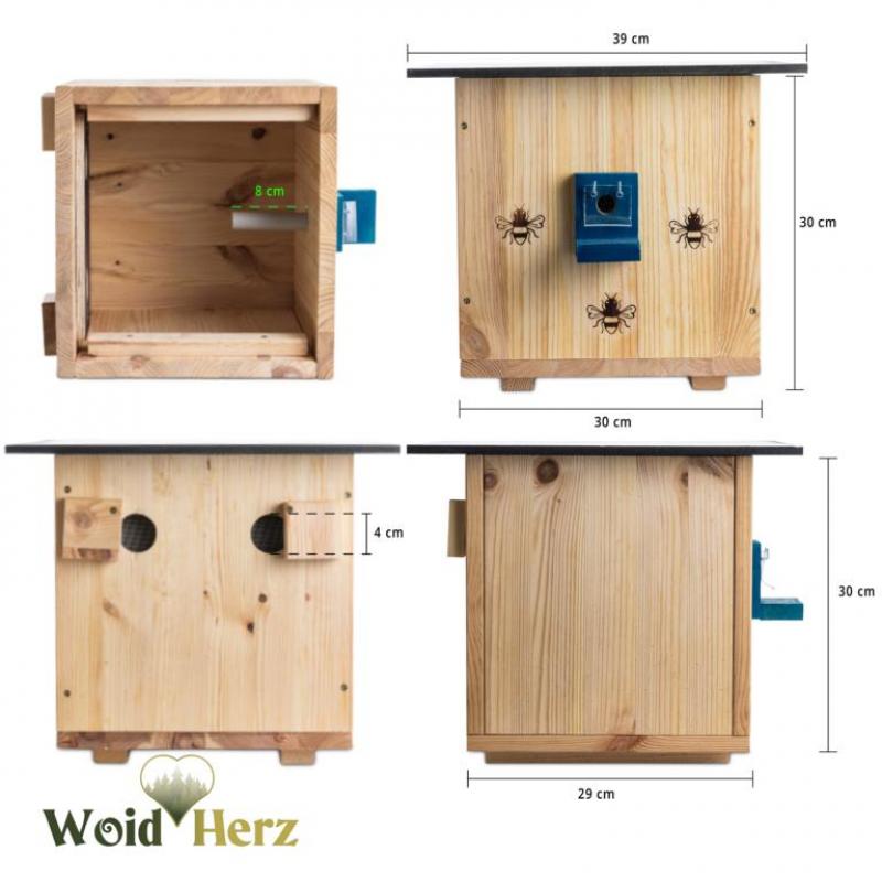 Woid Herz Hummelhaus (H4) 2 mal mit Leinöl imprägniert