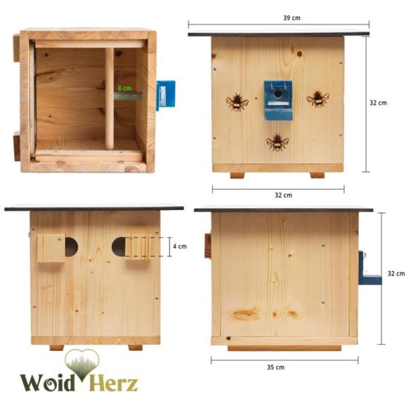 Woid Herz Hummelhaus mit Notausgang (H9) Natur