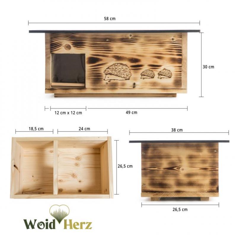 Woid Herz XXXL Igelhaus (IG2) gebrannt