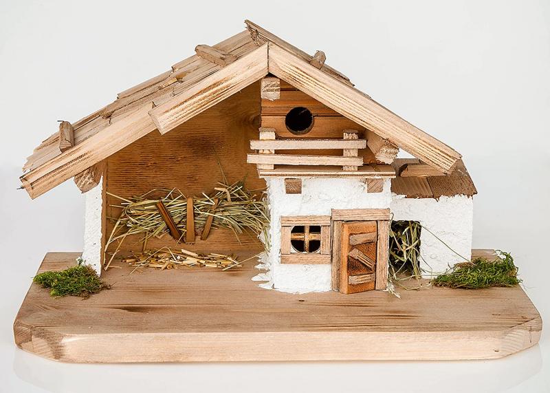 Weihnachtskrippe (W17) Krippenstall + Figuren