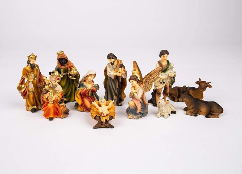 Weihnachtskrippe (W3) Krippenstall groß + Figuren